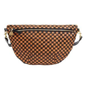 NWT Clare V Grande Fanny — Black & Natural Woven Checker - SOLD OUT ONLINE